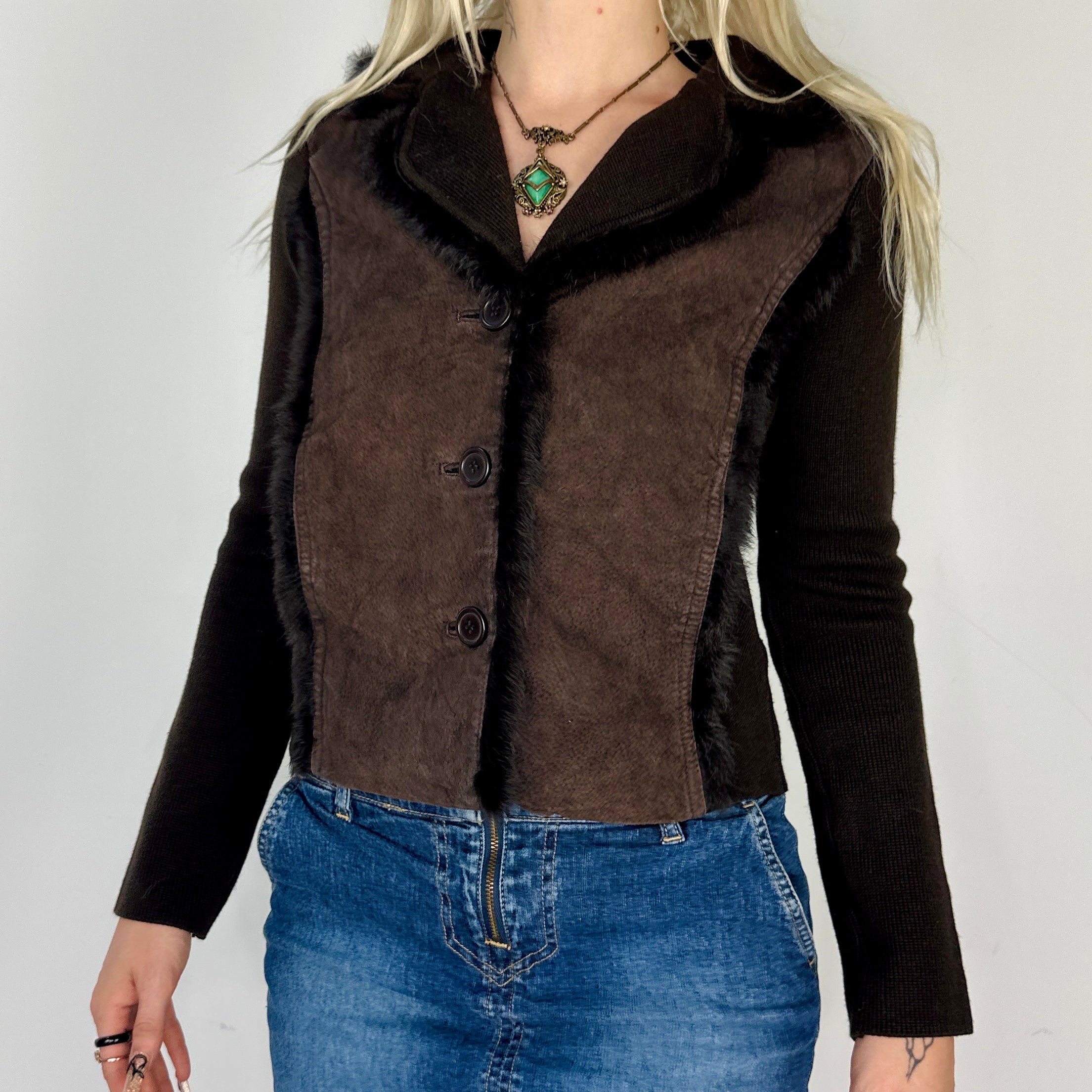 Vintage Leather Sweater (S/M)