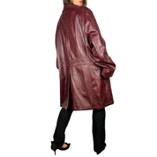 70s Burgundy Leather Trench Coat (XL)