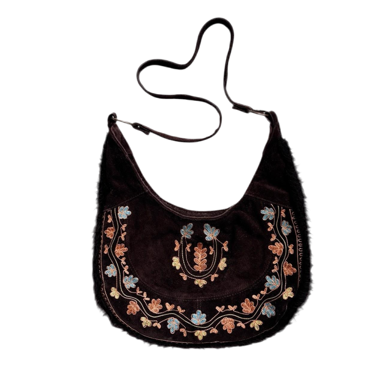 Y2K Does 70s Embroidered Suede Purse