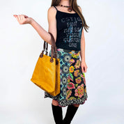 Vintage Amber Yellow Italian Leather Croc Bag