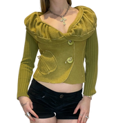 Vintage Parisian Ruffle Knitted Top (S)