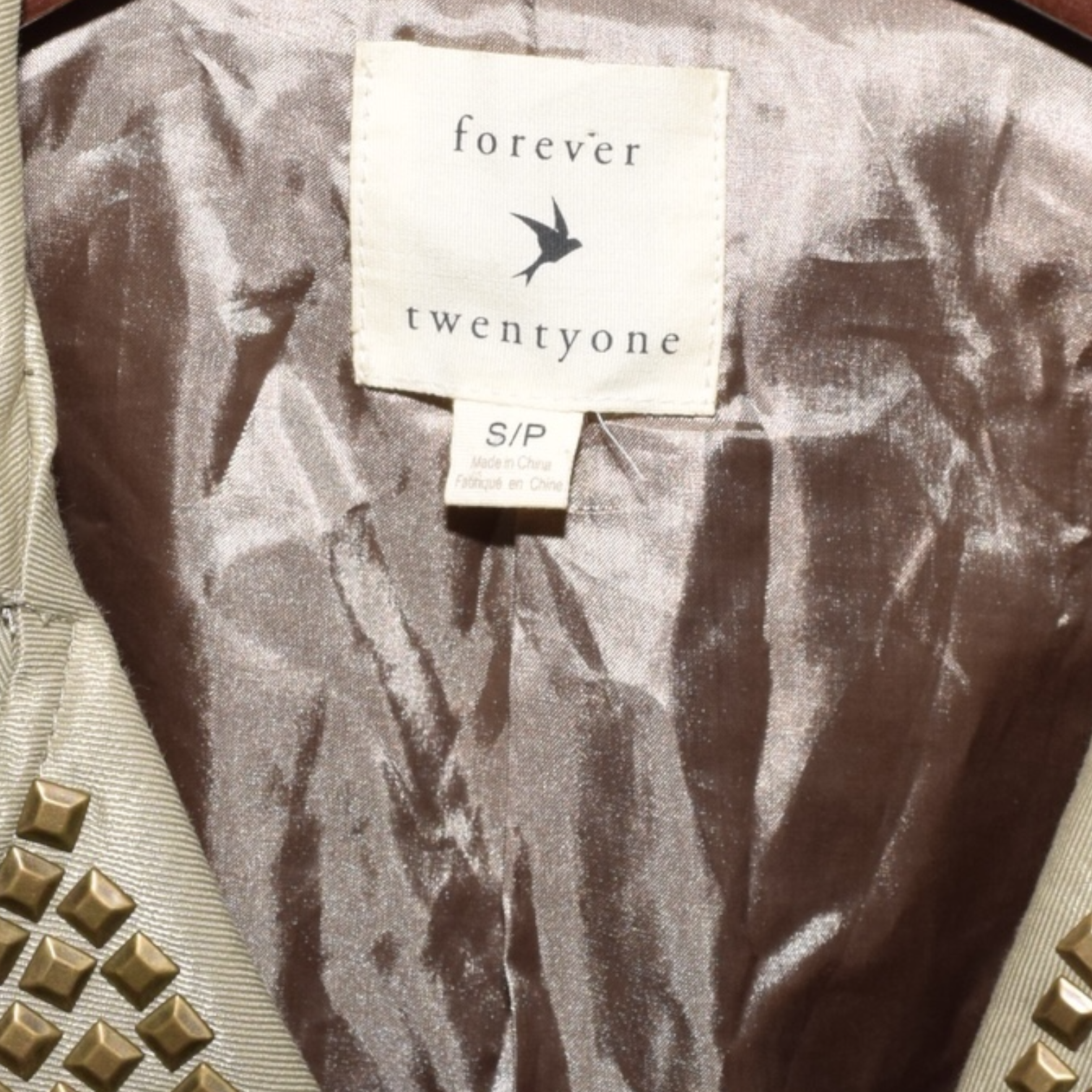 Forever 21 Studded Mini Trench Jacket (S)