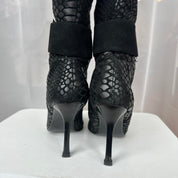2000s Faux Croc Leather Boots (6)