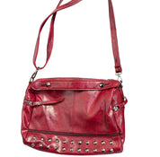 Red Leather Studded Purse