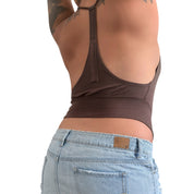 Les p’tites bombes brown and gold top (S/M)