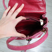 90s Luxury Pink Snakeskin Handbag