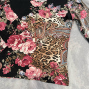 00s black & pink cheetah and floral long sleeve (XS/S)