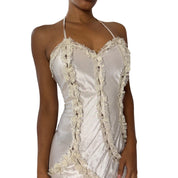 Vintage Italian Halter Asymmetric Dress (XS/S)