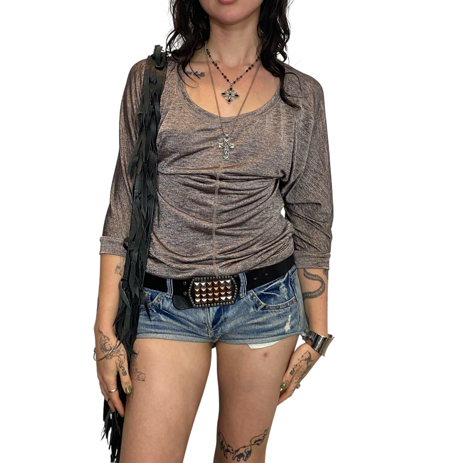 Indie Sleaze Batwing Draped Top (XS/S)