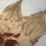 Vintage Italian Silk Graphic Dress (S/M)