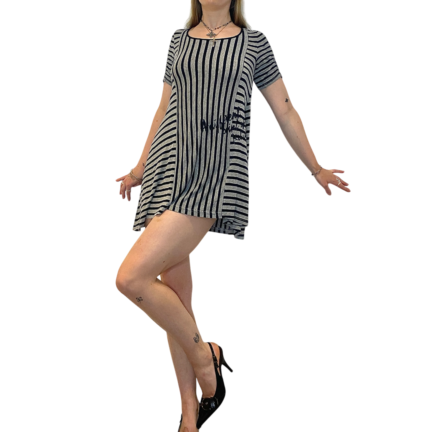 Vintage Killah Miss Sixty Striped Mini Dress (M)
