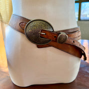 vintage style WESTERN tooled pattern buckle belt
RANGER cowboy rodeo