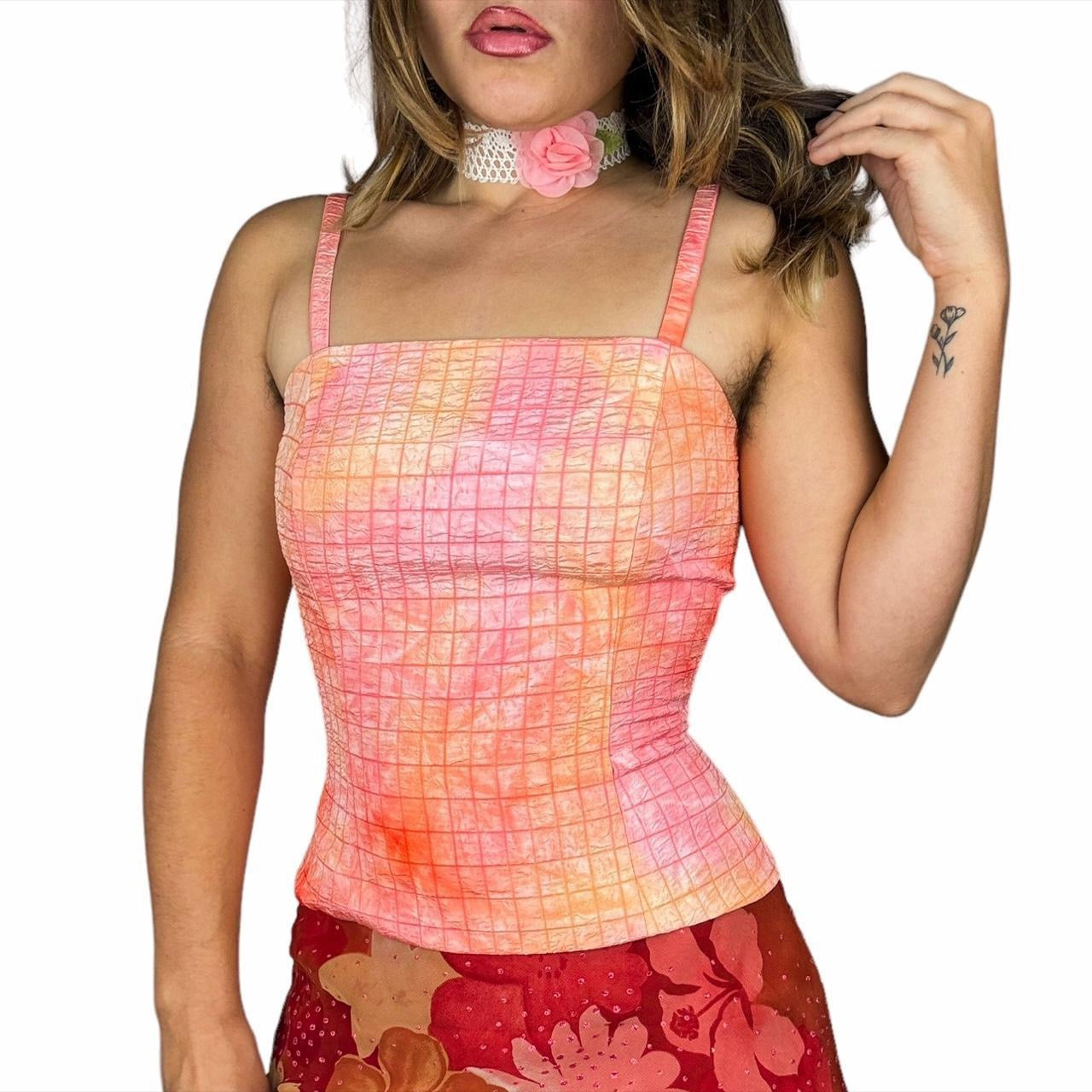 90s Peach Sorbet Bustier (M)