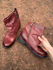 Vintage Italian Slouch Buckle Ankle Boots (UK 4 EU 37 US 6)
