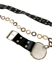 Black and Silver Chain Belt