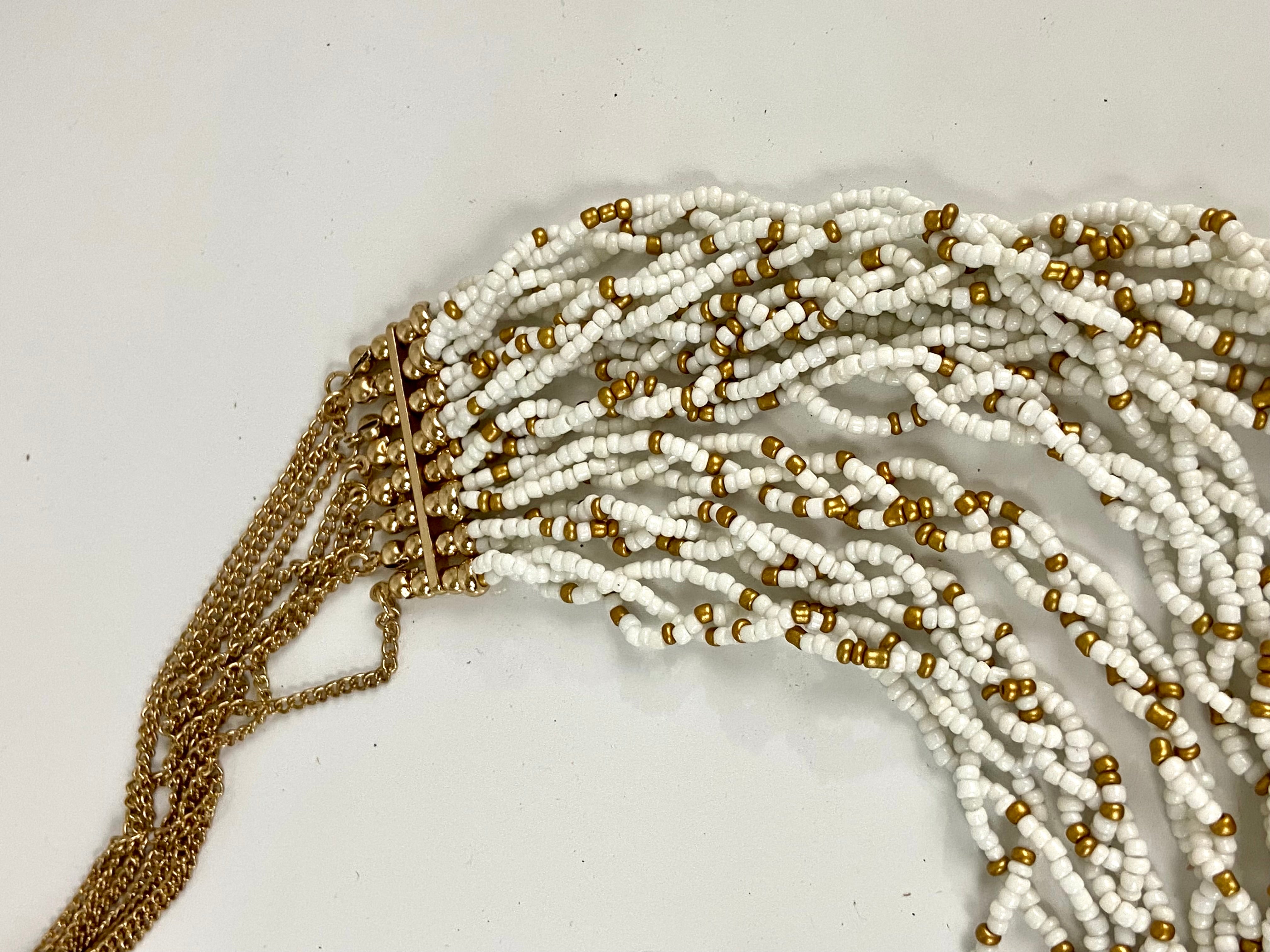 Gold and white choker