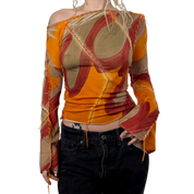 90s Custom Bell Sleeve Blouse (S)