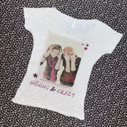 2000s Scene Girl “Shining & Crazy” Graphic Baby Tee (XS)