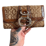 Y2K GUESS monogram brown wallet