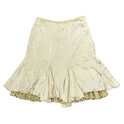 Vintage Golden Silk Midi Skirt (M)