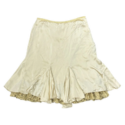 Vintage Golden Silk Midi Skirt (M)