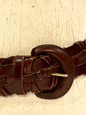 Leather brown waist belt