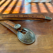 vintage style WESTERN tooled pattern buckle belt
RANGER cowboy rodeo