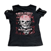 GLP jfashion devil punks goth buckle short sleeve top (M)
