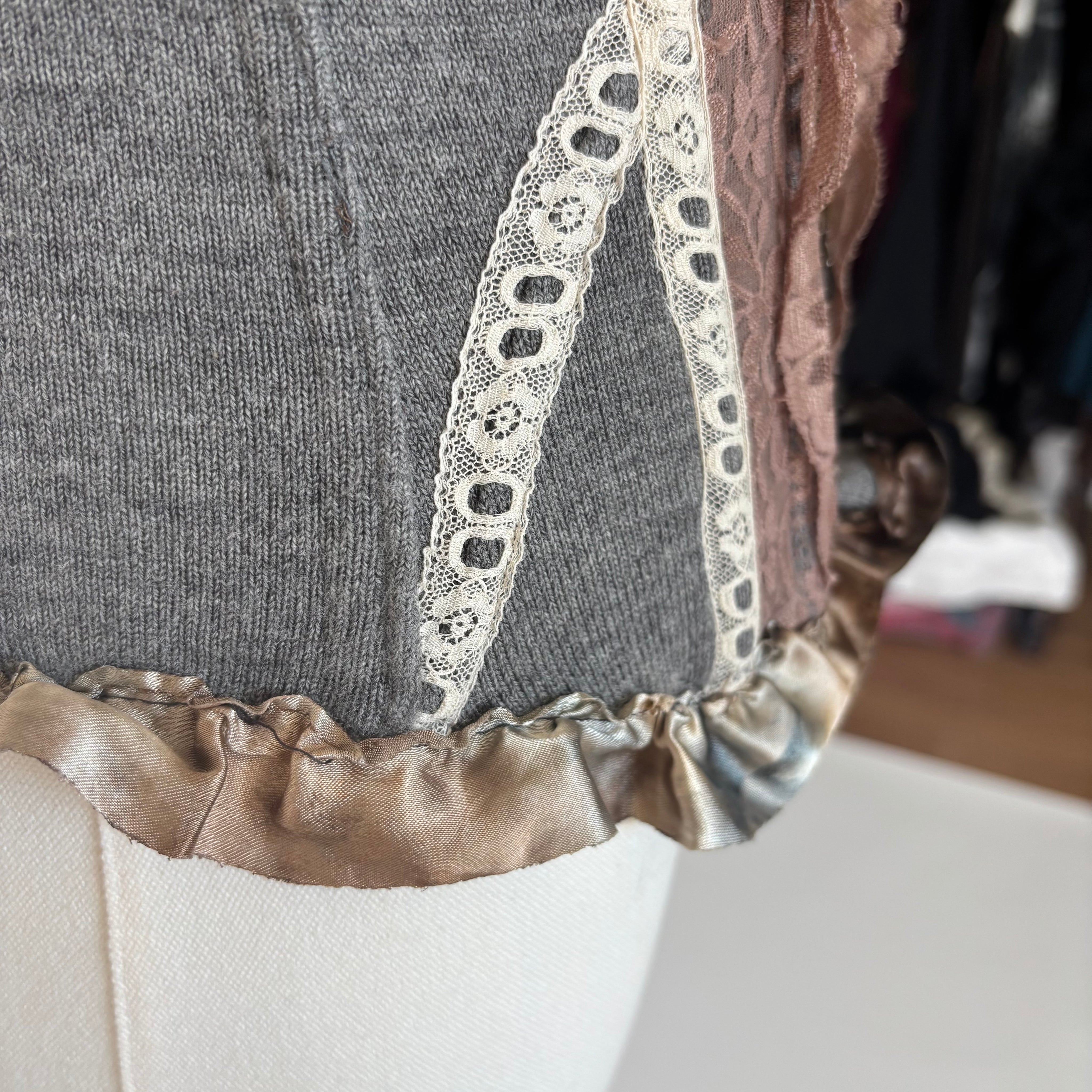 Italian Merino Wool Blend Lace Up Corset (S)