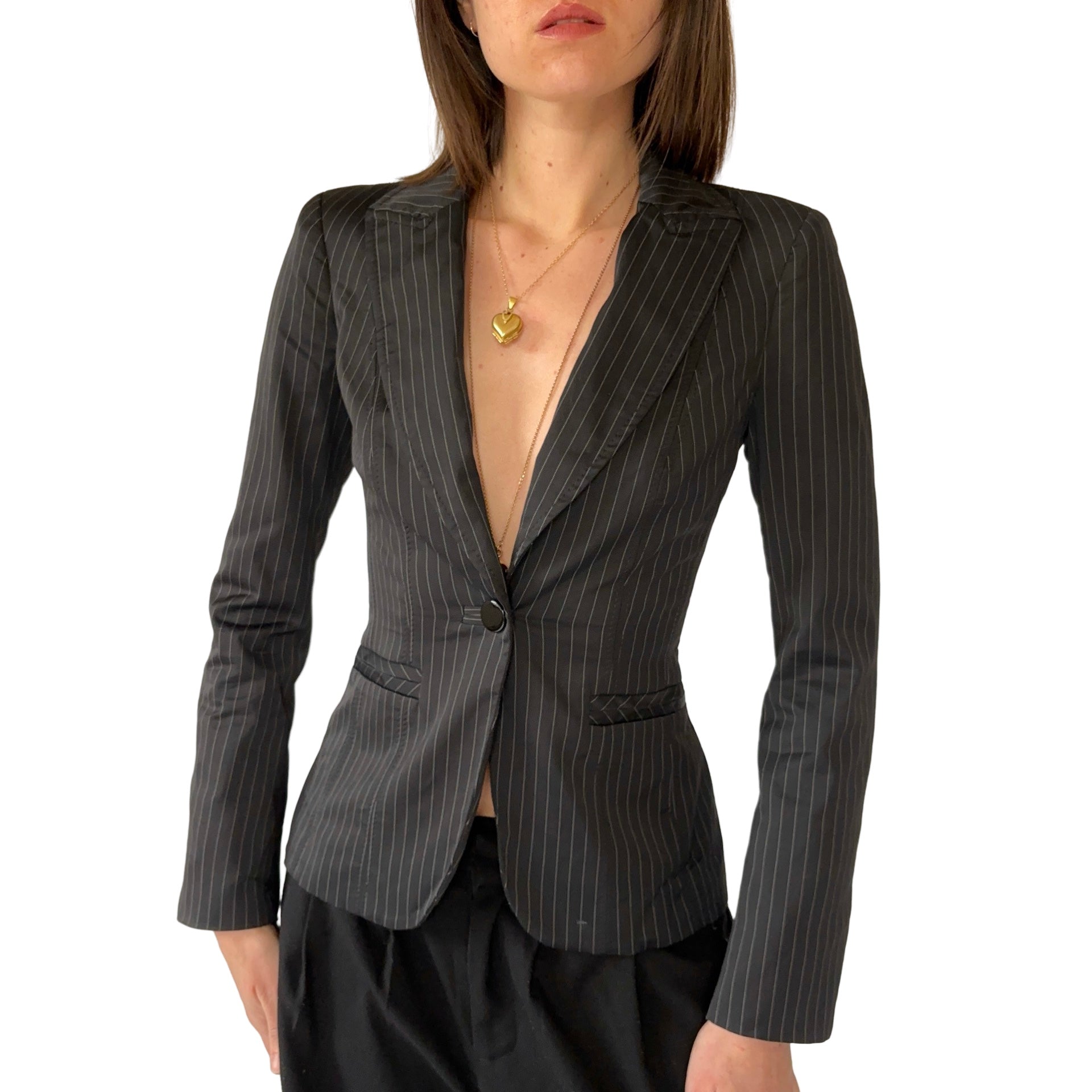 Bebe 2000s Pinstripe Blazer (XS)