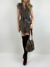 2000s Wool & Faux Fur Vest (M)