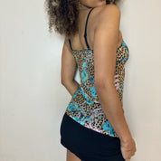 Vintage Roberto Cavalli mesh cheetah print tank (XS/S)