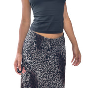 Vintage Cheetah Print Slinky Skirt (S)