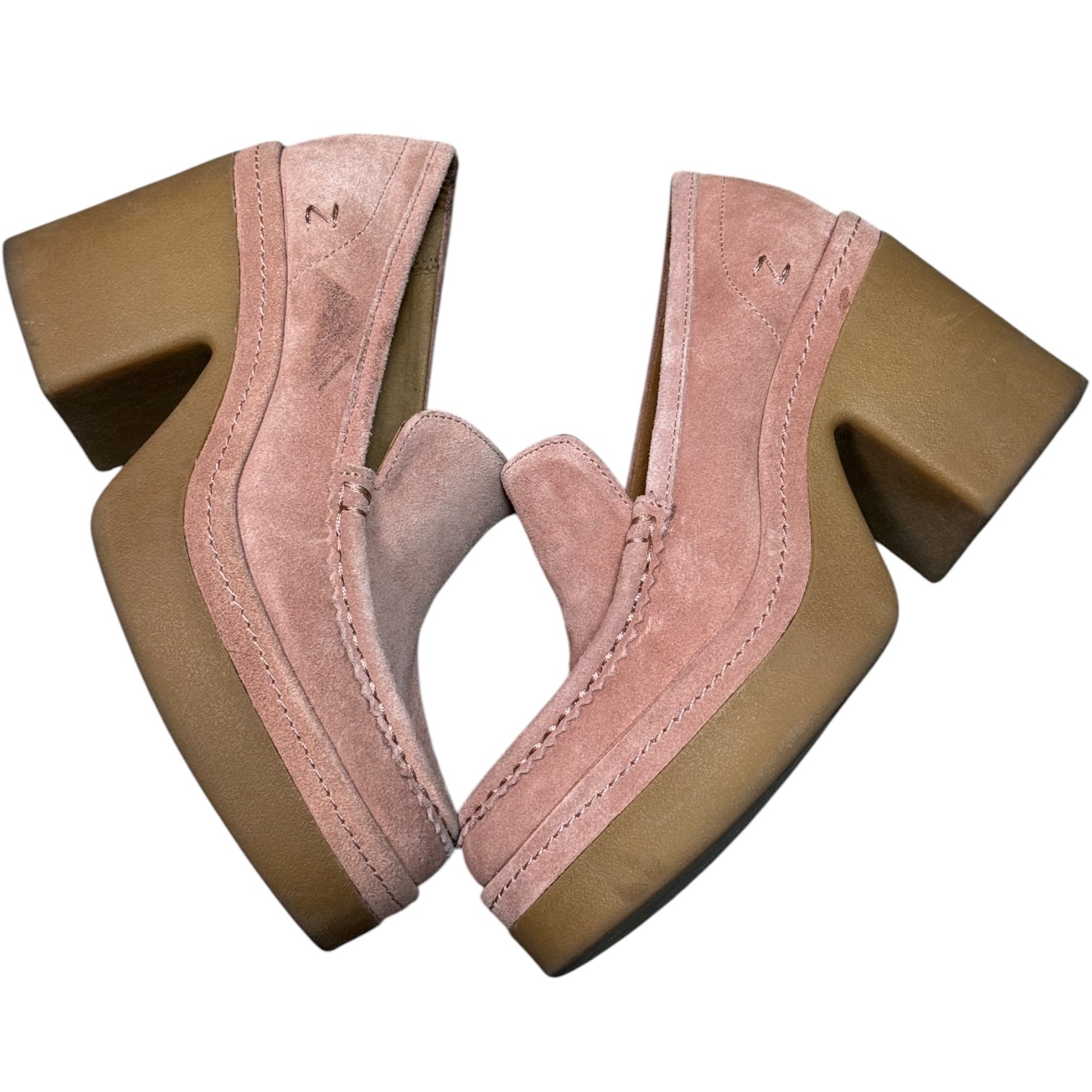 Baby pink Suede platforms (6.5)
