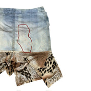 Y2K BEBE denim fairy belted skirt