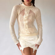 DKNY Cream Knit Pullover (S/M)