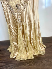 Cache Satin Gold A-line Dress