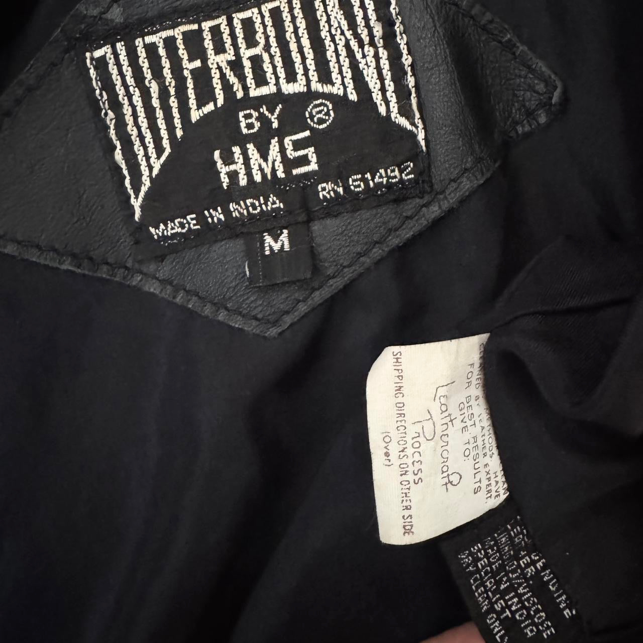 Vintage Fringe Trim Leather Jacket (M)