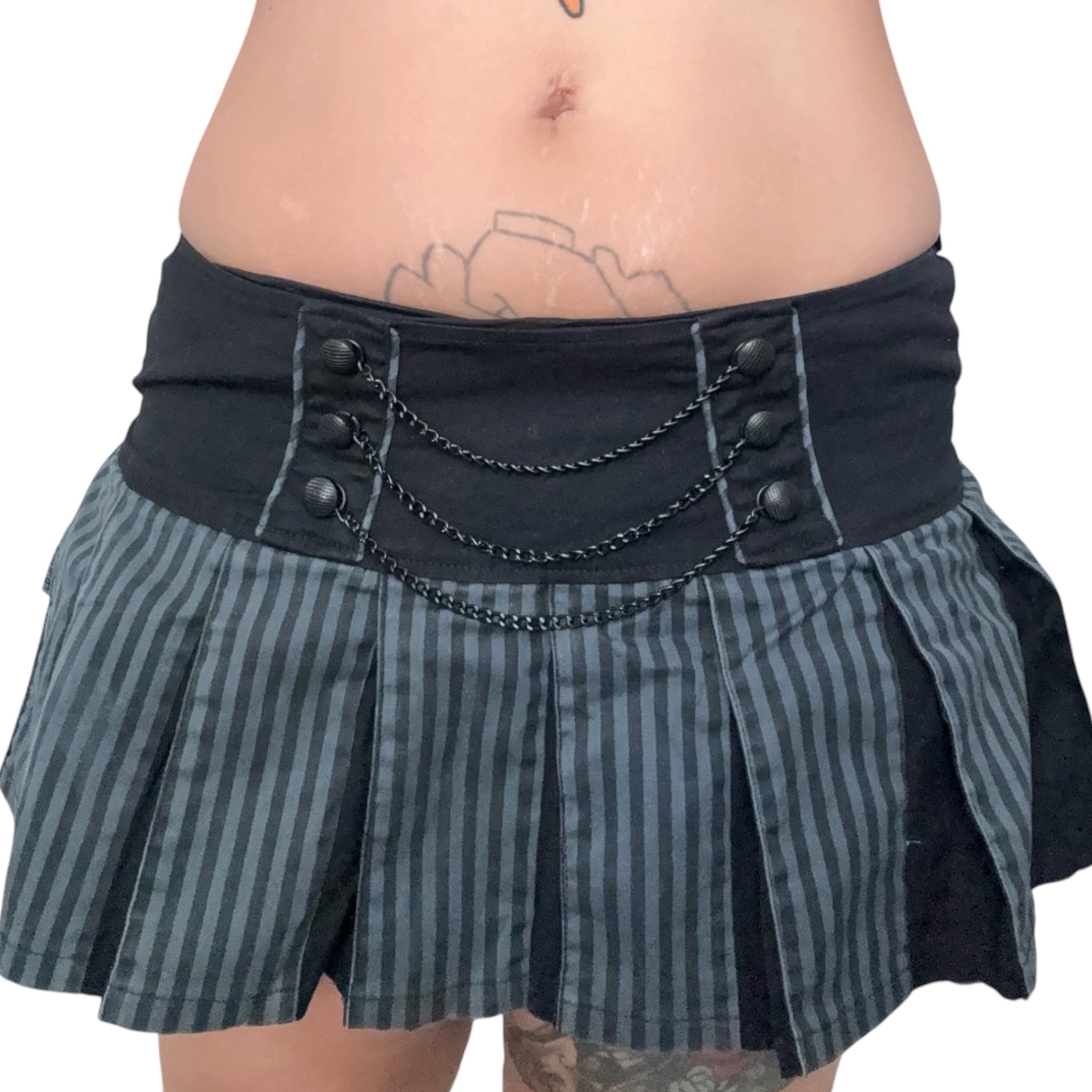 RARE vintage Tripp NYC steampunk-inspired pleated mini skirt (L)