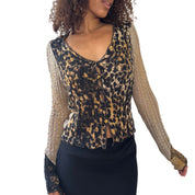 Roberta Scarpa Italian Textured Mesh Top (S/M)