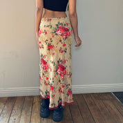 00s Floral Mesh Maxi Skirt (XS/M)