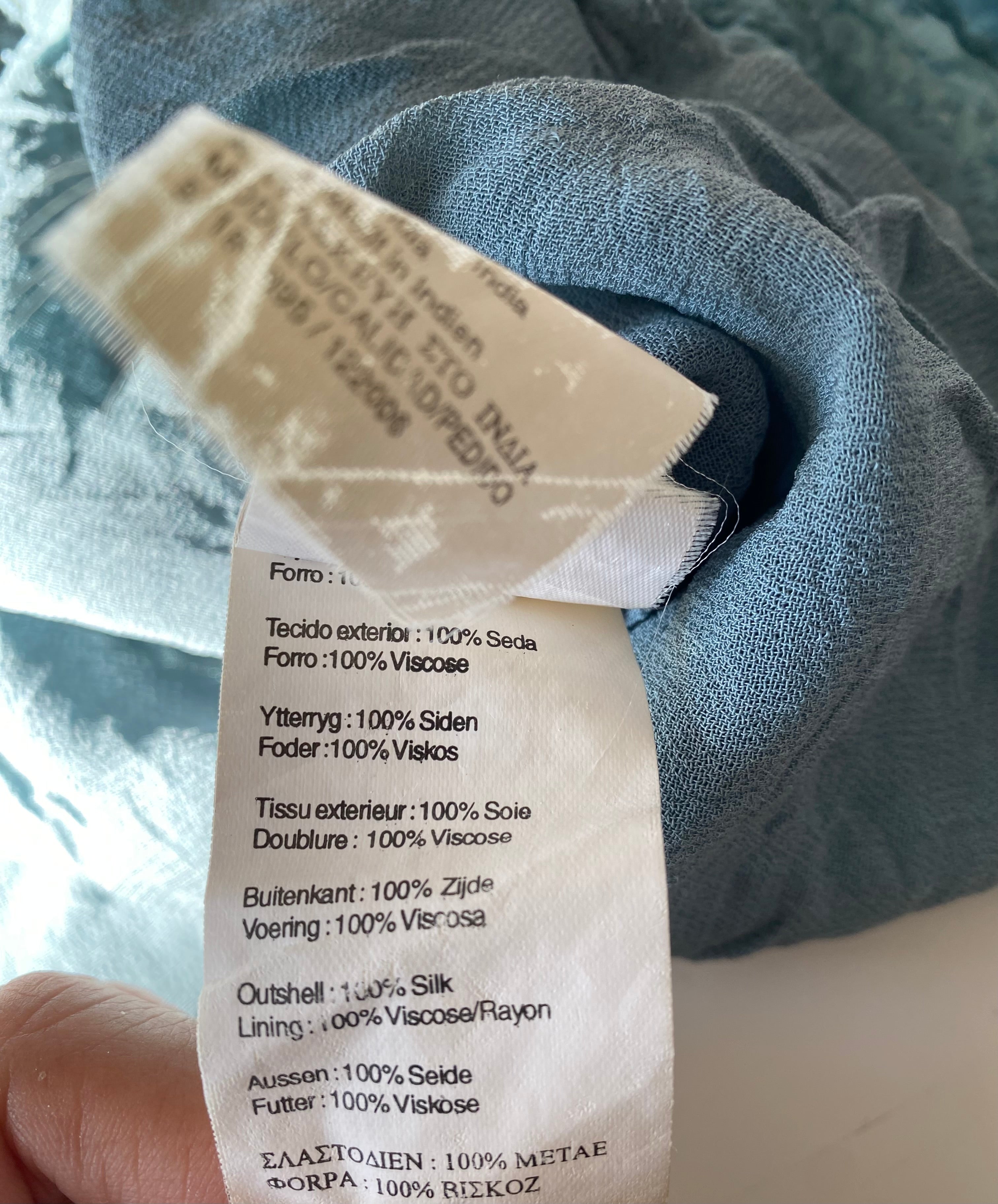 Aqua Silk Beaded Top (M)