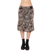 Y2K Floral Mesh Midi Skirt (S)