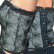 VTG Tripp nyc gingham spider web corset (L/XL)