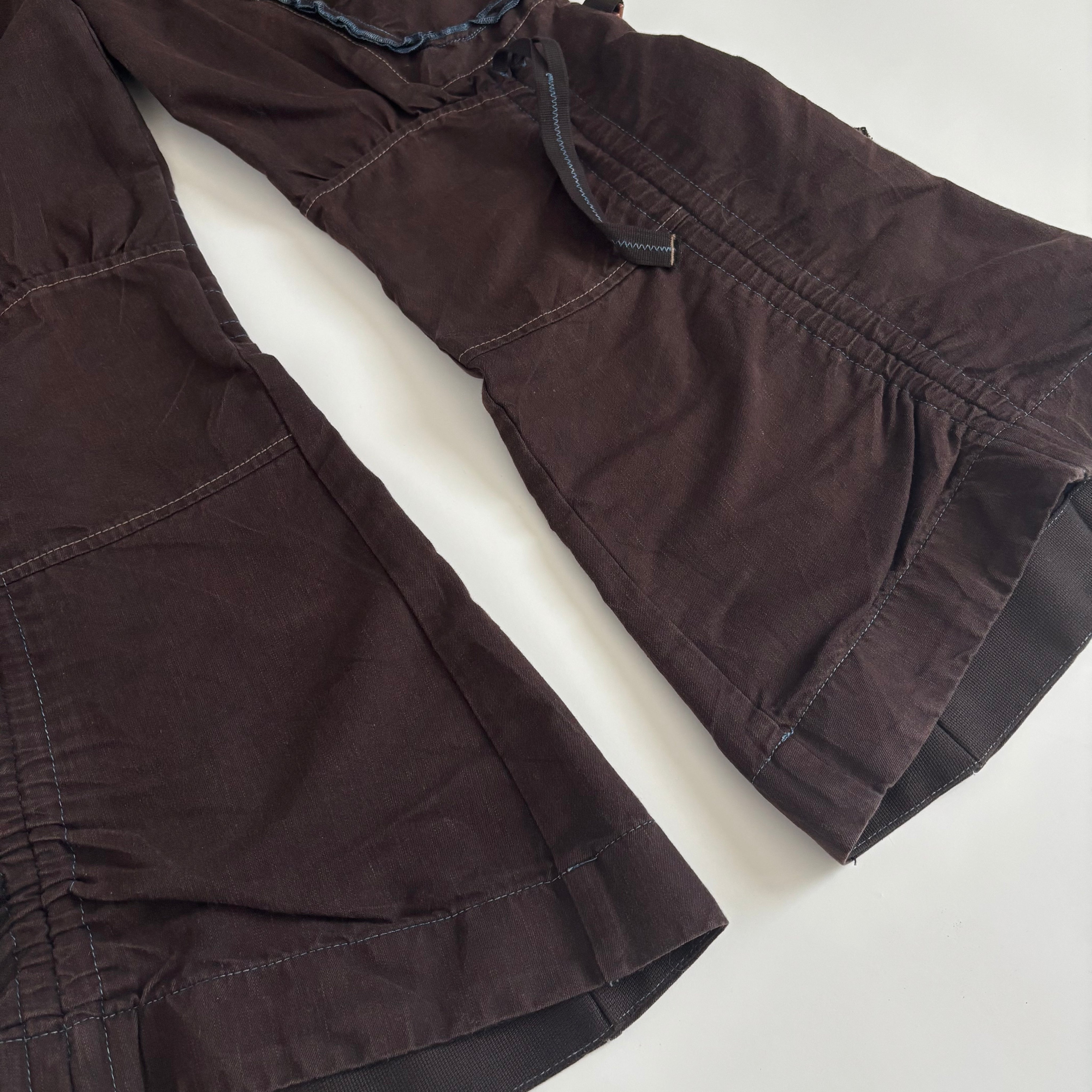 Marithe Francois Girbaud Low Rise Brown Flared Cropped Pants (XS)