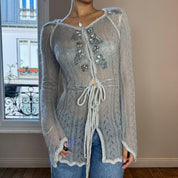 Italian Designer Crochet Cardigan (S/M)