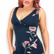 90s Floral Mesh Midi Dress (S)