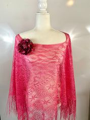 Hot pink poncho with flower accessories