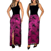 90s Velvet Corset Maxi Dress (S)