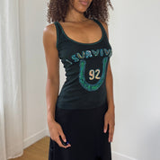 Custo Barcelona Embroidered Sequin Tank Top (S)